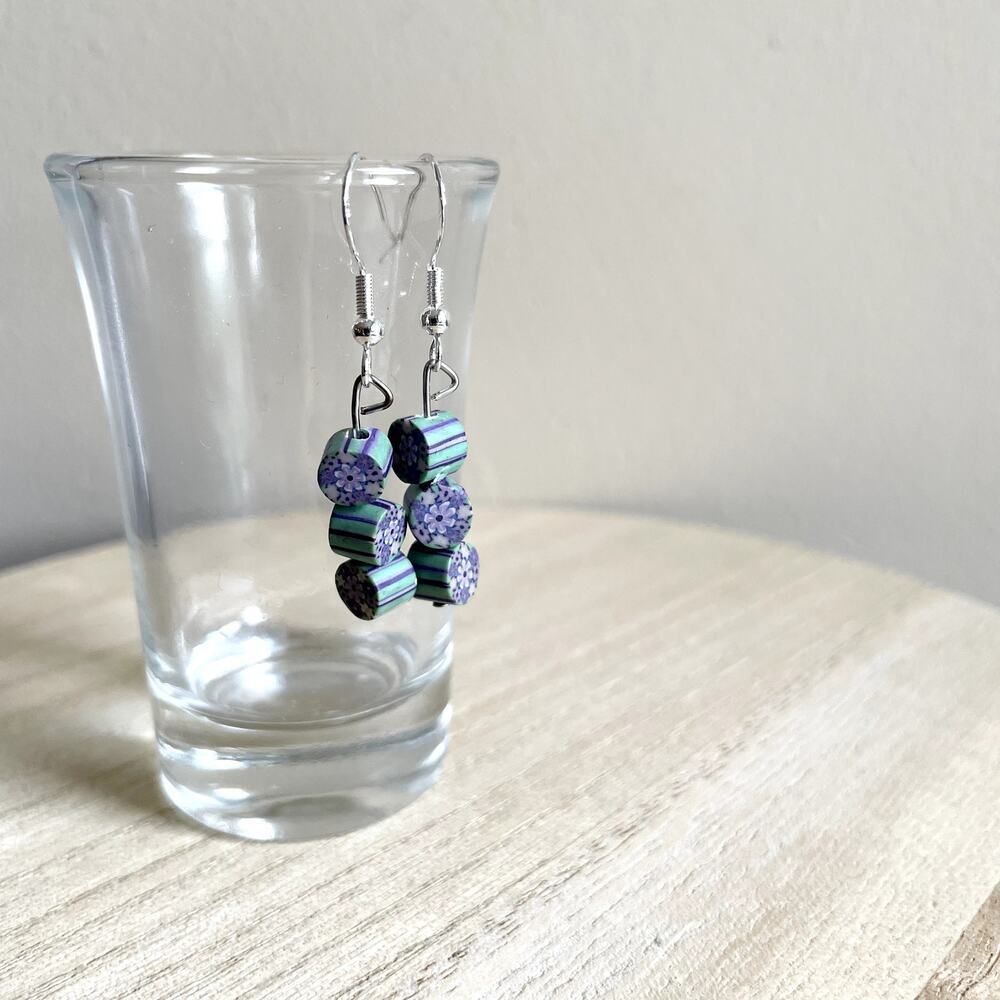 Titania Beaded Earrings NWT handmade metallic delicate lightweight vintage state